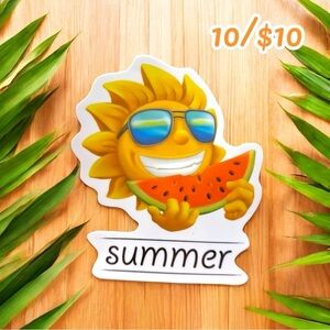 10 / $10 - Sunglasses Sun with Watermelon “Summer” Sticker